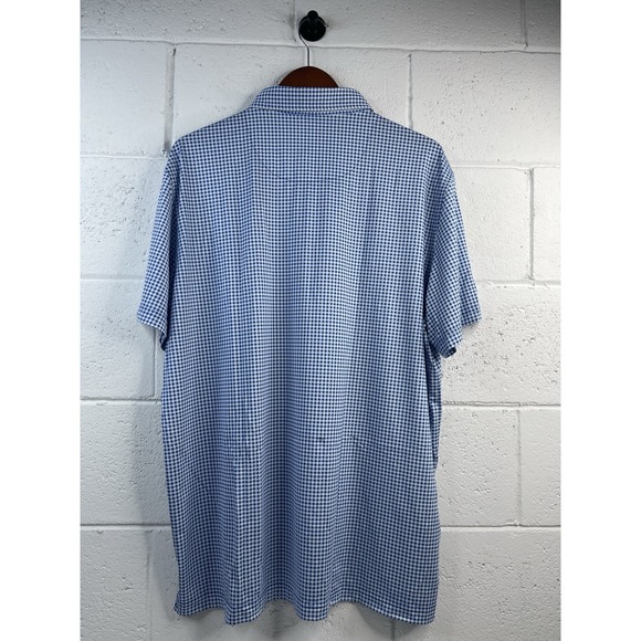 Donald Ross Men's  Blue Check Golf Polo Sport   Sleeve Logo Athletic Shirt XL - Picture 7 of 7